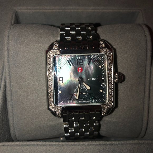 Michele Milou Diamond Bezel Black Dial! RARE!! main image 9